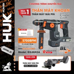 [Tặng mài AG5900BL] Máy khoan đục bê tông pin HUKAN G3-HUK24, 2.2J Có Anti-kickback, Giảm rung chấn 7