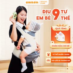 [HỎA TỐC] Địu Em Bé Emoon 9 Tư Thế  Thoáng Khí, Trợ Lực Tối Ưu, An Toàn Chuẩn Chữ M Cho Bé Yêu 1