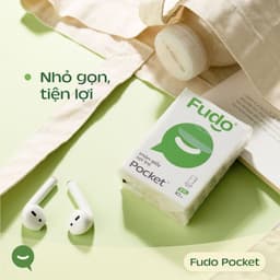 [48 GÓI] Khăn giấy bỏ túi Fudo 3 lớp 100% sợi tre tự nhiên không tẩy trắng nhỏ gọn bỏ túi tiện lợi 4