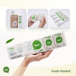 [2 THÙNG] Khăn giấy Fudo 3 lớp bỏ túi 100% sợi tre tự nhiên không tẩy trắng - 96 gói 6