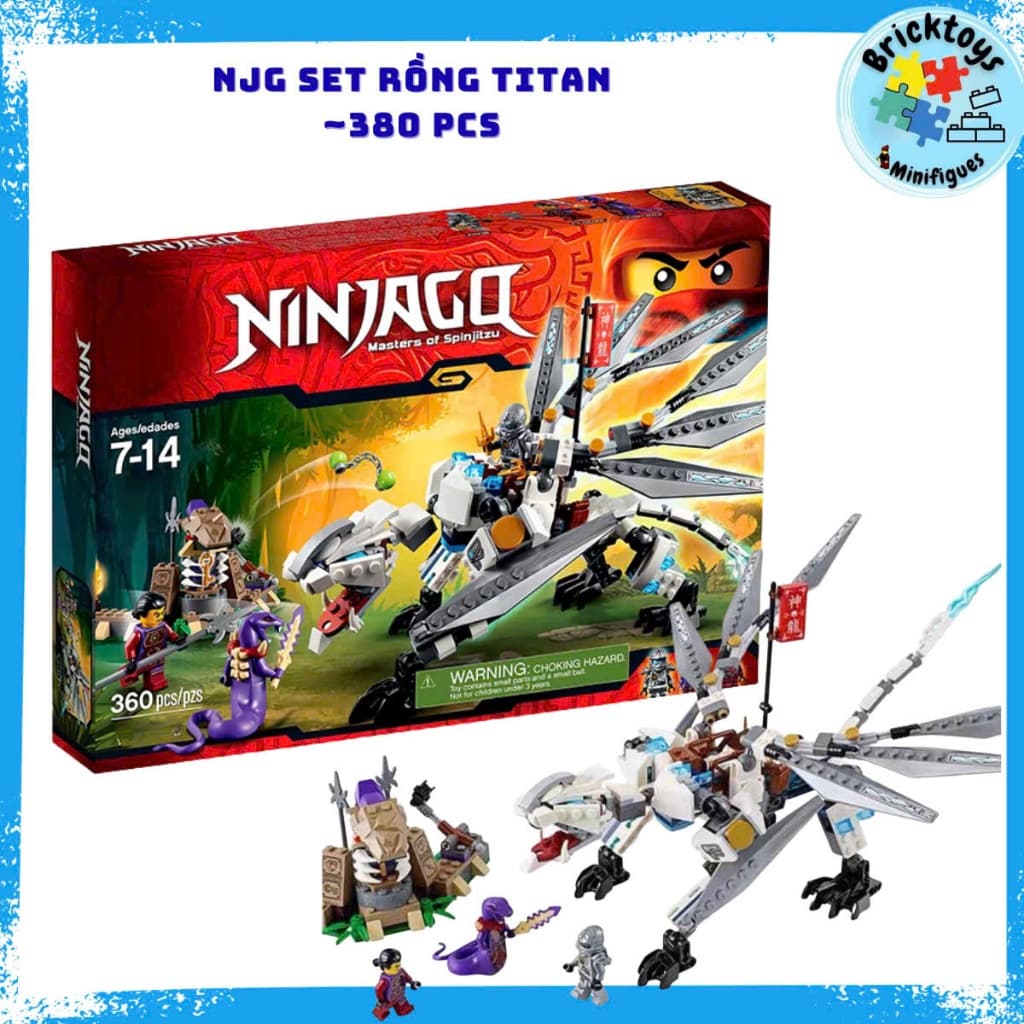 [ Có Sẵn ] Đồ chơi mô hình xếp hình nhân vật NJ Titanium Dragon Zane - 360pcs