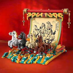 [ Có Sẵn ] Đồ chơi xếp hình mô hình  Spring Festival Galloping Horse Canvas - 1650pcs 3