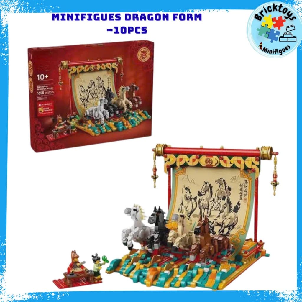 [ Có Sẵn ] Đồ chơi xếp hình mô hình  Spring Festival Galloping Horse Canvas - 1650pcs