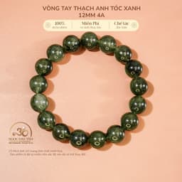 Ngọc Đan Tâm - Vòng Tay Thạch Anh Tóc Xanh 12mm 4A - Mệnh Mộc & Mệnh Hoả 1