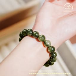 Ngọc Đan Tâm - Vòng Tay Thạch Anh Tóc Xanh 12mm 4A - Mệnh Mộc & Mệnh Hoả 4