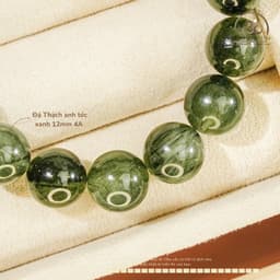 Ngọc Đan Tâm - Vòng Tay Thạch Anh Tóc Xanh 12mm 4A - Mệnh Mộc & Mệnh Hoả 2