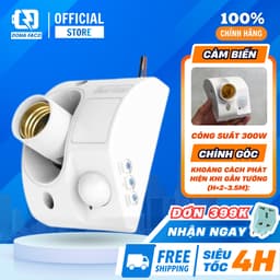 Đui đèn cảm biến chuyển động Rạng Đông 300w ĐCB01.PIR E27 bật tắt đèn tự động chính hãng 1
