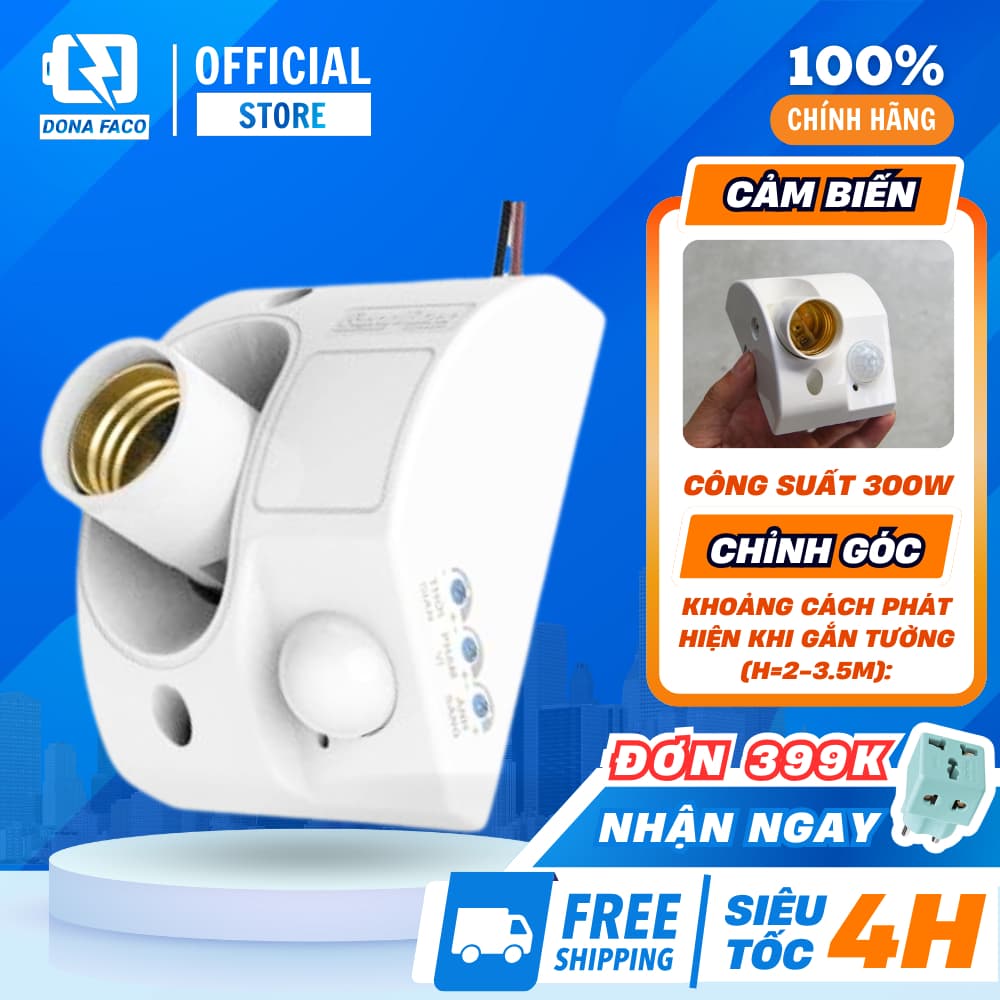 Đui đèn cảm biến chuyển động Rạng Đông 300w ĐCB01.PIR E27 bật tắt đèn tự động chính hãng