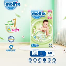 [Mua 3 gói_Chọn QUÀ trong giỏ] Tã/bỉm dán Molfix Thiên nhiên Super Jumbo đủ các size S80/ M76/ L68/ XL64/ XXL 5