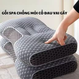 Gối Ngủ Chống Đau Cổ Vai Gáy Dệt Kim Lõi Bông Xơ Cao Cấp [ Hàng Nhập Khẩu ] 7