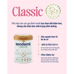 [3 lon tặng bình tập hút PPSU_Date 2027] Sữa Kendamil Classic/Organic 800g Nguyên Kem Anh Quốc 2