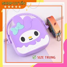 Túi xách silicon hình thỏ tai dài 2 trong 1 cầm tay đeo chéo thời trang đựng bao bì lì xì, mỹ phẩm 1