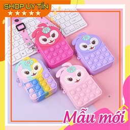 [Mới] Túi xách silicon pop-it đeo chéo hình thỏ hoa cho bé thời trang đựng bao bì lì xì, mỹ phẩm 1