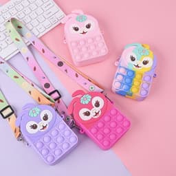 [Mới] Túi xách silicon pop-it đeo chéo hình thỏ hoa cho bé thời trang đựng bao bì lì xì, mỹ phẩm 8