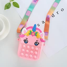 [Mới] Túi xách đeo chéo silicon hình pony unicorn bong bóng pop-it thời trang dễ thương bé gái 9
