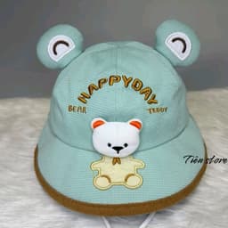 Nón bo gấu nổi [ 3 đến 7 tuổi ] mũ dễ thương có quai cho bé gái bé trai 4