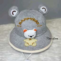 Nón bo gấu nổi [ 3 đến 7 tuổi ] mũ dễ thương có quai cho bé gái bé trai 6