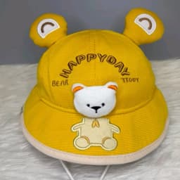 Nón bo gấu nổi [ 3 đến 7 tuổi ] mũ dễ thương có quai cho bé gái bé trai 9