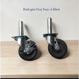 [KKTHN] Bánh Xe Giàn Giáo Cao Su Đen Phi 100mm-125mm Cho Giàn Giáo, Công Trình 1