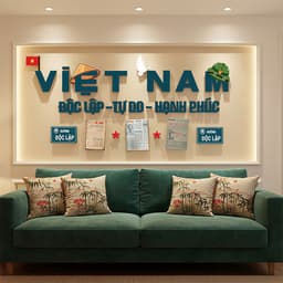 Set tranh gỗ dán tường chủ đề yêu nước, trang trí nhà cửa, văn phòng, homestay... 2
