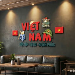 Set tranh gỗ dán tường chủ đề yêu nước, trang trí nhà cửa, văn phòng, homestay... 3