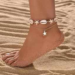 Set 2 Vòng Chân/Lắc Chân, Vòng Tay Ngôi Sao Vỏ Sò Unisex - Quà Tặng Vibe Ocean Charm, Có Sẵn, Phụ Kiện Nữ Đẹp 2