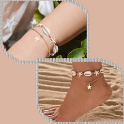 Set 2 Vòng Chân/Lắc Chân, Vòng Tay Ngôi Sao Vỏ Sò Unisex - Quà Tặng Vibe Ocean Charm, Có Sẵn, Phụ Kiện Nữ Đẹp 4