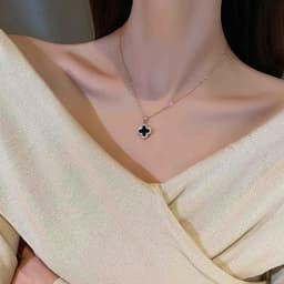 [Sẵn Ocean Charm] Vòng Cổ Dây Chuyền Titan Cỏ Bốn Lá - Phụ Kiện Trang Sức Vòng Cổ Thời Trang 3