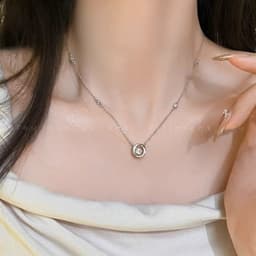 Vòng Cổ Dây Chuyền Titan Mặt Tròn Cách Điệu Thanh Lịch - Quà Tặng Vibe Ocean Charm, Phong Cách Hàn Quốc 2