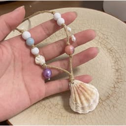 Dây Chuyền Vỏ Sò Phối Hạt, Vòng Cổ Phong Cách Vintage - Quà Tặng Vibe Ocean Charm, Xinh, Phong Cách Hàn Quốc 8