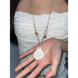 Dây Chuyền Vỏ Sò Phối Hạt, Vòng Cổ Phong Cách Vintage - Quà Tặng Vibe Ocean Charm, Xinh, Phong Cách Hàn Quốc 5