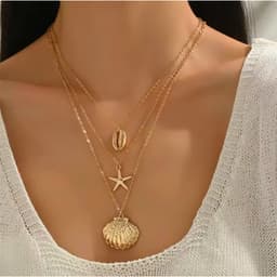 [Sẵn] 3 Dây Chuyền Vòng Cổ Sao Biển Ốc Sò Vintage Bohomian  Ocean Charm - Trang Sức Phụ Kiện Dây Chuyền 3