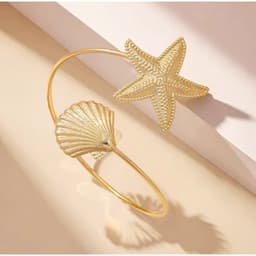 Vòng Bắp Tay Nữ Mạ Vàng Phối Sao Biển & Vỏ Sò - Quà Tặng Vibe Ocean Charm, Sang Trọng, Phong Cách Hàn Quốc 4