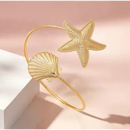 Vòng Bắp Tay Nữ Mạ Vàng Phối Sao Biển & Vỏ Sò - Quà Tặng Vibe Ocean Charm, Sang Trọng, Phong Cách Hàn Quốc 6
