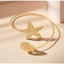 Vòng Bắp Tay Nữ Mạ Vàng Phối Sao Biển & Vỏ Sò - Quà Tặng Vibe Ocean Charm, Sang Trọng, Phong Cách Hàn Quốc 5