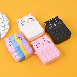 [Mới] Túi xách nữ đeo chéo silicon hình mèo cười, bong bóng pop-it thời trang dễ thương 9