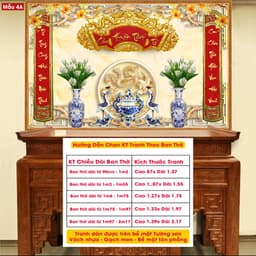 Tranh Cửu Huyền Dán Tường Ban Thờ Trang Nghiêm Dễ Dán - Vải lụa kim tuyến-Tặng keo dán hướng dẫn dán 8