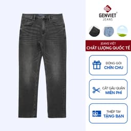 Quần jean nam dáng col đứng GENVIET JEANS vải denim bền đẹp thanh lịch basic dễ phối đồ 8758 1