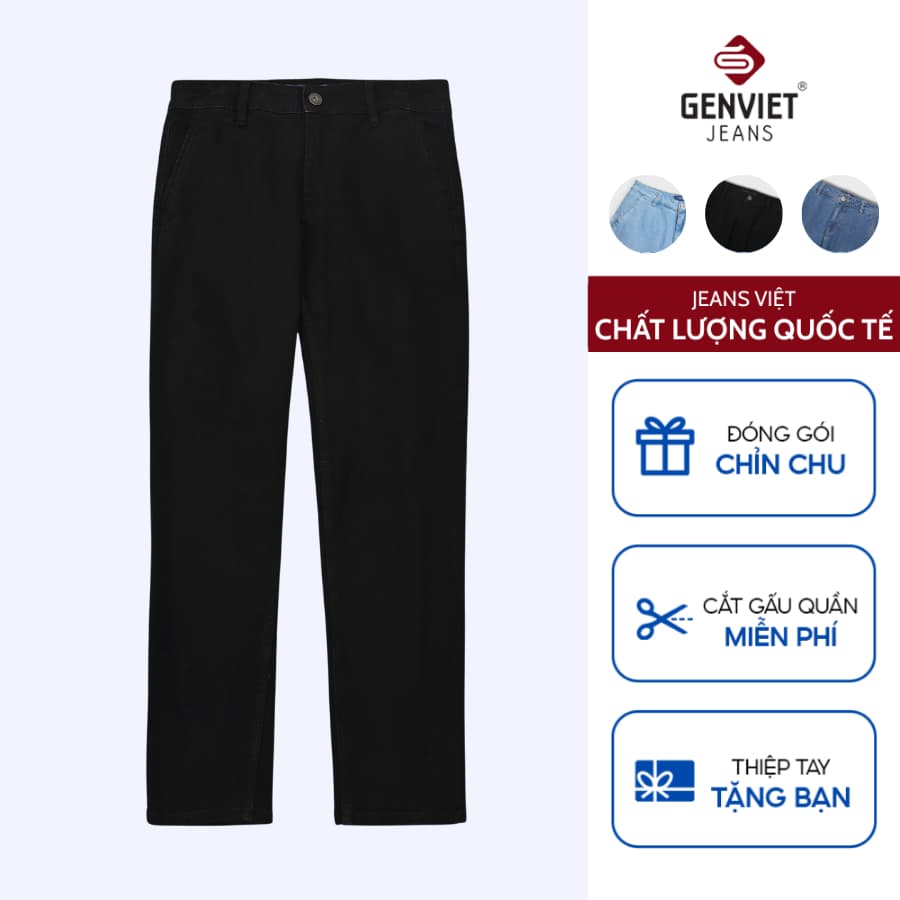 [ẨN] Quần Dài Nam GENVIET JEANS Vải Denim Form Col Đứng, Quần Bò Nam Dáng Ôm Trẻ Trung, Hiện Đại S251.G. 8880