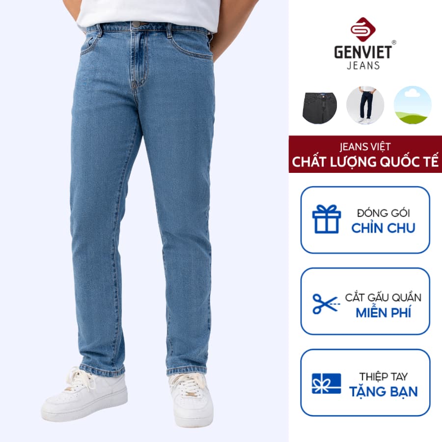 Quần Dài Nam G - JEANS Vải Jean Co Giãn Đơn Giản Dáng Col Cơ Bản, Quần Jeans Nam Dáng Cơ Bản 8766