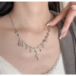 Dây Chuyền Nữ Charm Sao Đính Đá Lấp Lánh – Vòng Cổ Bạc Phong Cách Y2K Hàn Quốc Dịu Dàng Tiểu Thư 3