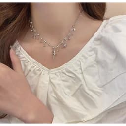Dây Chuyền Nữ Charm Sao Đính Đá Lấp Lánh – Vòng Cổ Bạc Phong Cách Y2K Hàn Quốc Dịu Dàng Tiểu Thư 5
