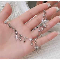 Dây Chuyền Nữ Charm Sao Đính Đá Lấp Lánh – Vòng Cổ Bạc Phong Cách Y2K Hàn Quốc Dịu Dàng Tiểu Thư 8