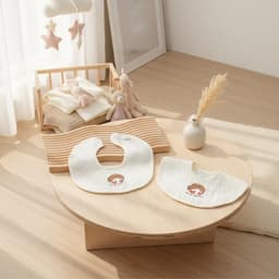 Set 2 yếm tròn em bé Việt Nam anchee, chất đũi gân dày dặn cho bé 5