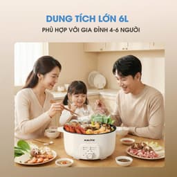 Nồi Lẩu Đa Năng KALITE KL568 Elegant, Dung Tích 6L - Công Suất 2000W - Điều Khiển 3 Mức Nhiệt Linh Hoạt, Hàng Chính Hãng 2