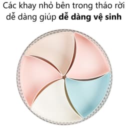 Khay Đựng Mứt Tết Tròn 5 Ngăn Hokori 5637-1 - Có Nắp Đậy Kín Bảo Quản Bánh Kẹo DOMUS 2