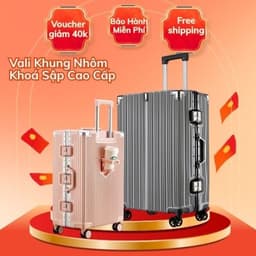 Vali Khung Nhôm Khoá Sập Cao Cấp DVN, Chống Vỡ Chống Trộm, Khay Để Cốc Tiện Lợi 004 1