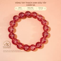 Ngọc Đan Tâm - Vòng Tay Thạch Anh Dâu Tây 11mm 5A - Mệnh Hoả & Mệnh Thổ 1