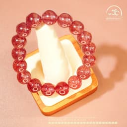 Ngọc Đan Tâm - Vòng Tay Thạch Anh Dâu Tây 11mm 5A - Mệnh Hoả & Mệnh Thổ 5