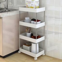 Kệ Nhựa Góc 4 Tầng Có Bánh Xe và Kệ đựng đồ đa Năng 4 Tầng Nhựa ABS Có Bánh Xe (Chữ Nhật) 9